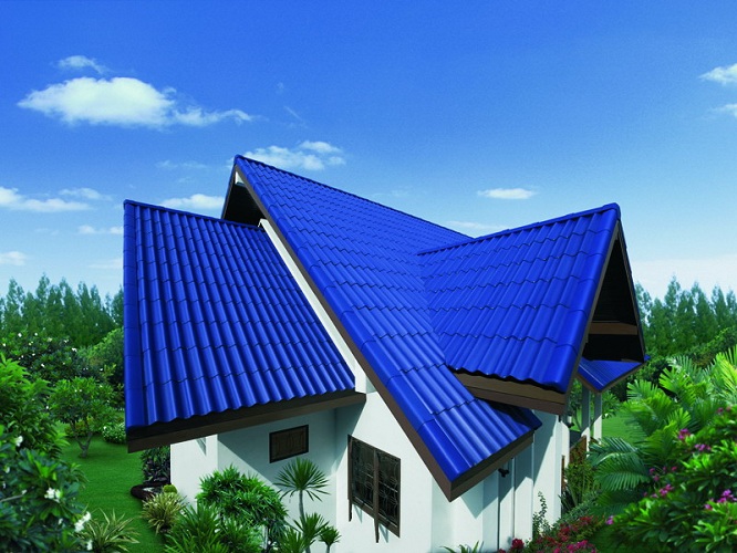 8852404034714 กระเบื้อง เอสซีจี พรีม่า สีน้ำเงินทอประกาย