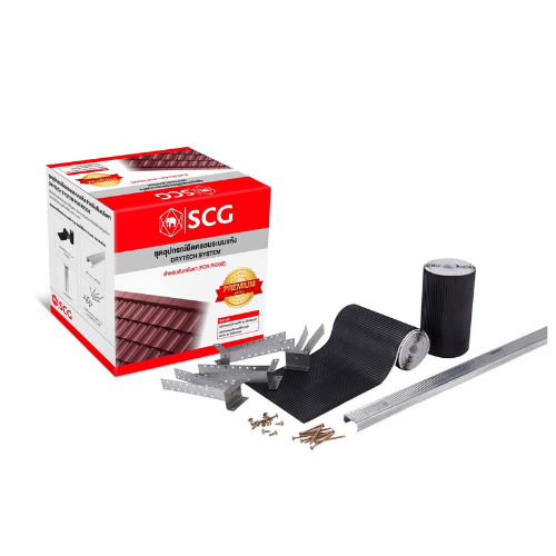 ชุดอุปกรณ์ยึดครอบระบบแห้ง (Drytech system) เอสซีจี สำหรับหลังคาเซรามิค รุ่นพรีเมี่ยม-สันหลังคา